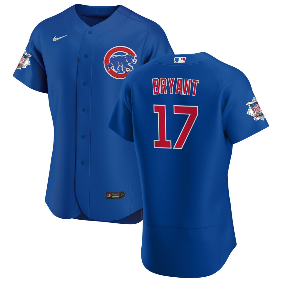 Chicago Cubs 17 Kris Bryant Men Nike Royal Alternate 2020 Authentic Player Jersey